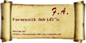 Ferencsik Adrián névjegykártya